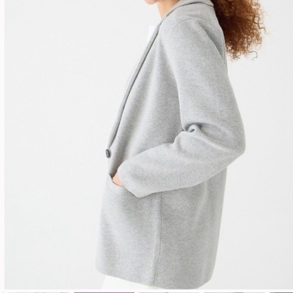 J. Crew Light Grey Color Cecile Cardigan Relaxed Sweater Blazer size Xsmall - Picture 1 of 14